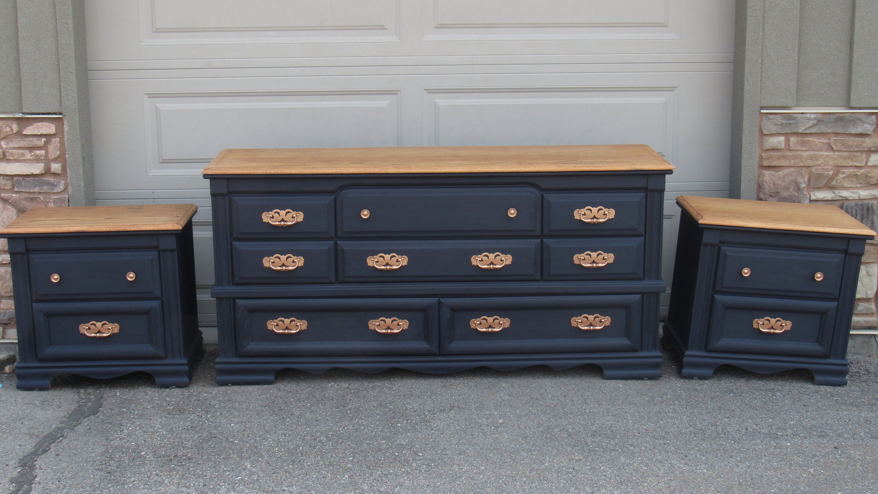 VENDIDO Oxford Navy Refurbished Bedroom Set Etsy