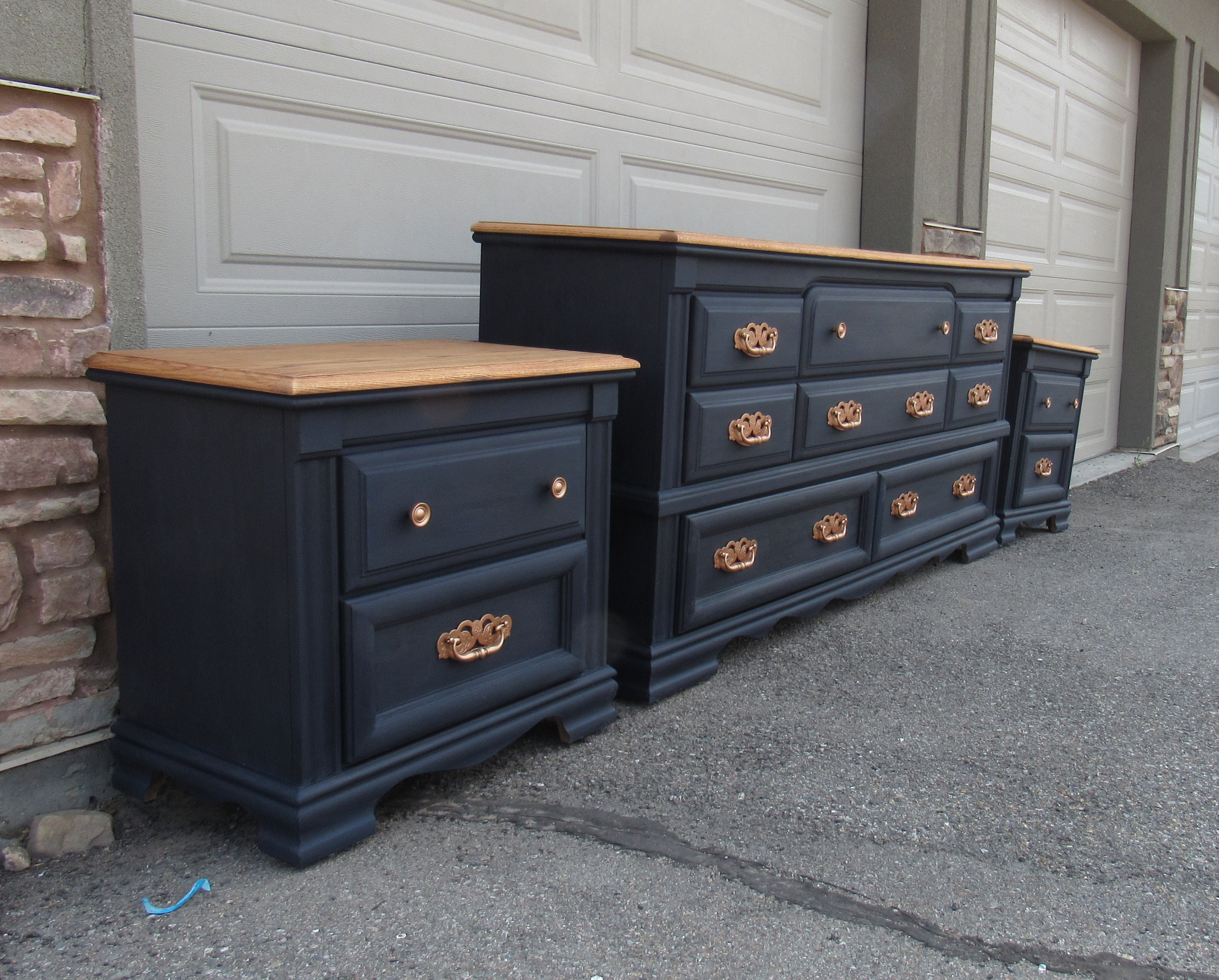 VENDIDO Oxford Navy Refurbished Bedroom Set Etsy