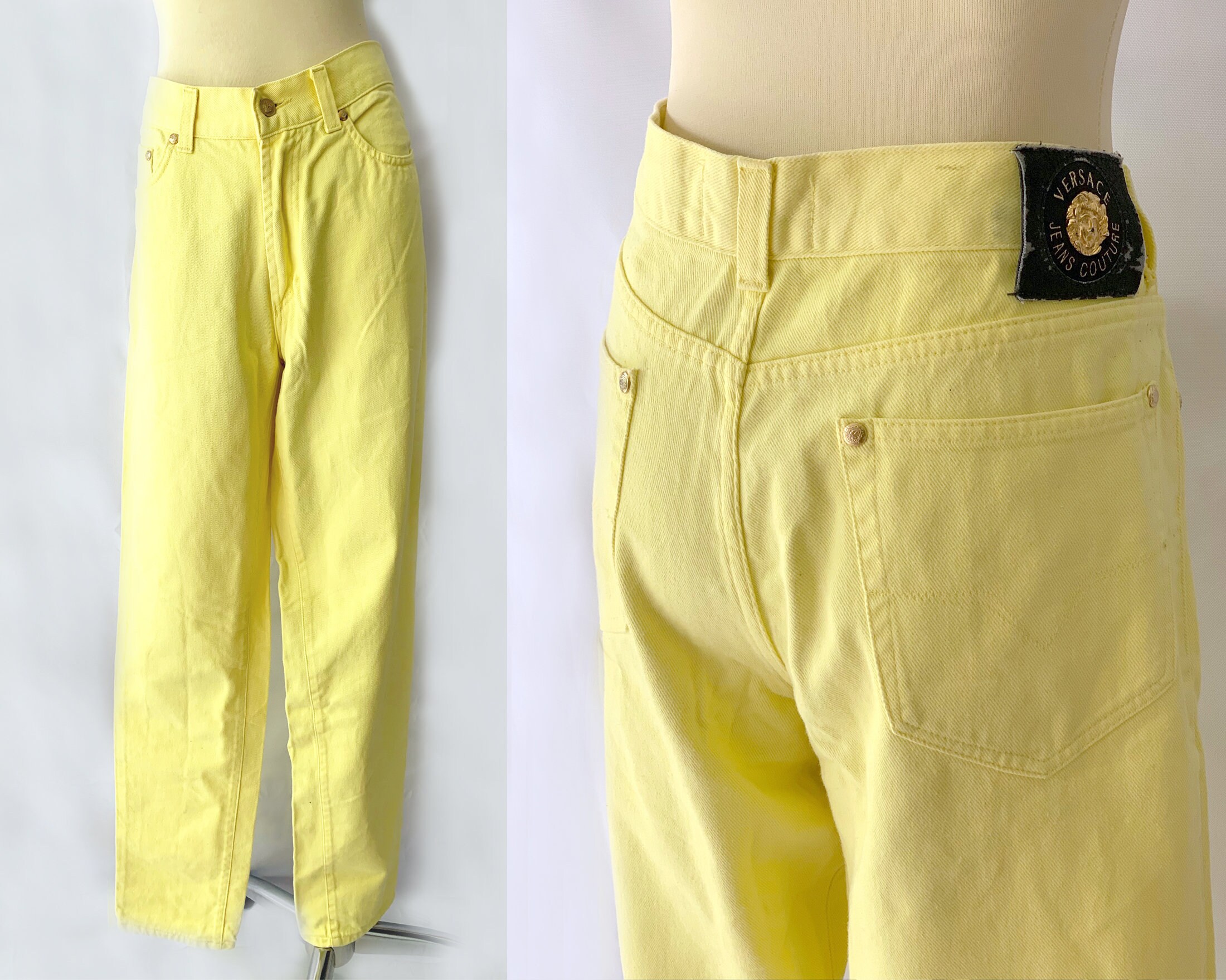 Yellow Versace Pants - Etsy
