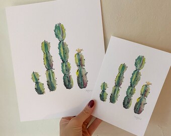 Desert Jewel Cactus Watercolor, Giclee Print, Cactus Painting, Sonoran Desert Plant, Botanical Wall Art