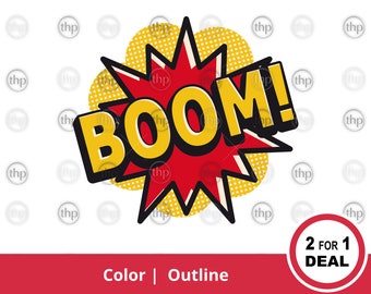 Boom SVG - Explosion Svg, Bomb Svg, Comic Book Svg, Superhero Svg, Super Hero Svg, Pop Art Svg, Speech Bubble Svg, Boom Cut Files & EPS PNG