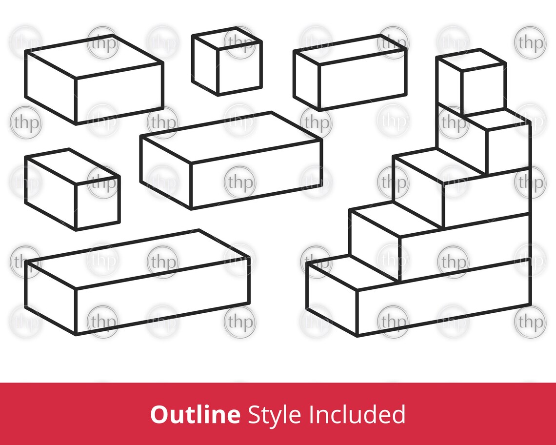 Toy Building Blocks Clipart: SVG EPS PNG Cut Files (digital Download ...