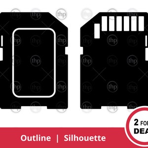 SD Card SVG - Memory Card Svg, Digital Camera Svg, Sd Card Outline Svg, Sd Card Silhouette Svg, Sd Card Clipart, Sd Card Cut File & Eps PNG