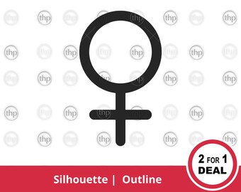 Female Symbol SVG EPS PNG - Woman, Women, Girl, Femininity, Sex, Human, Womanhood, Icon, Simple, Gender Clipart, Female Sign Cut Files