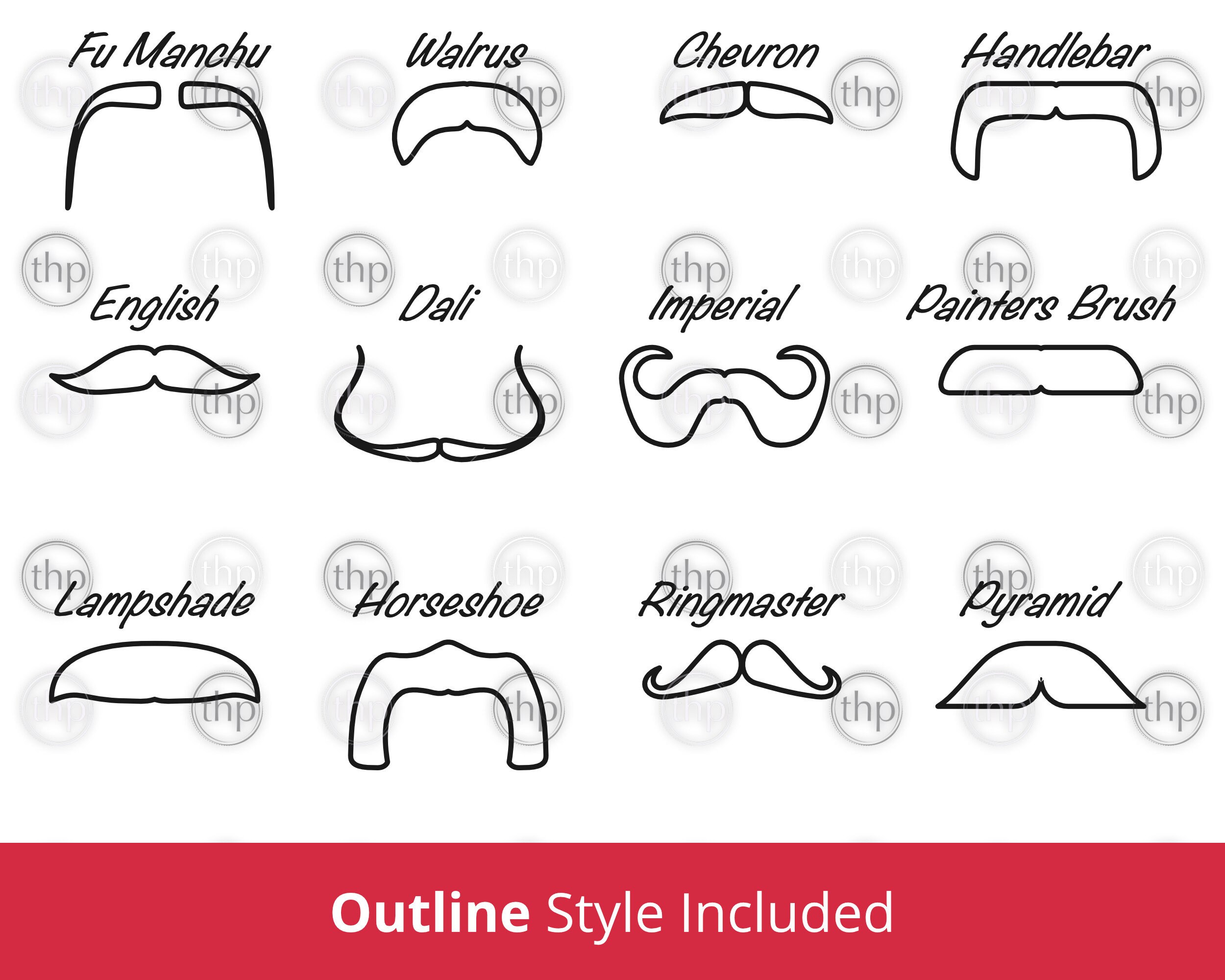 Mustaches Bundle SVG EPS PNG - Handlebar, Ringmaster, Chevron, Walrus,  Horseshoe, Fumanchu, Dali, Mustache Clipart, Moustache Cut File - Etsy  Norway, image size:2500x2000