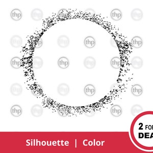 Círculo angustiado SVG - Disolver svg, pintura en aerosol svg, círculo svg, florecer svg, archivos de corte grunge, imágenes prediseñadas de explosión, marco de círculo y EPS PNG