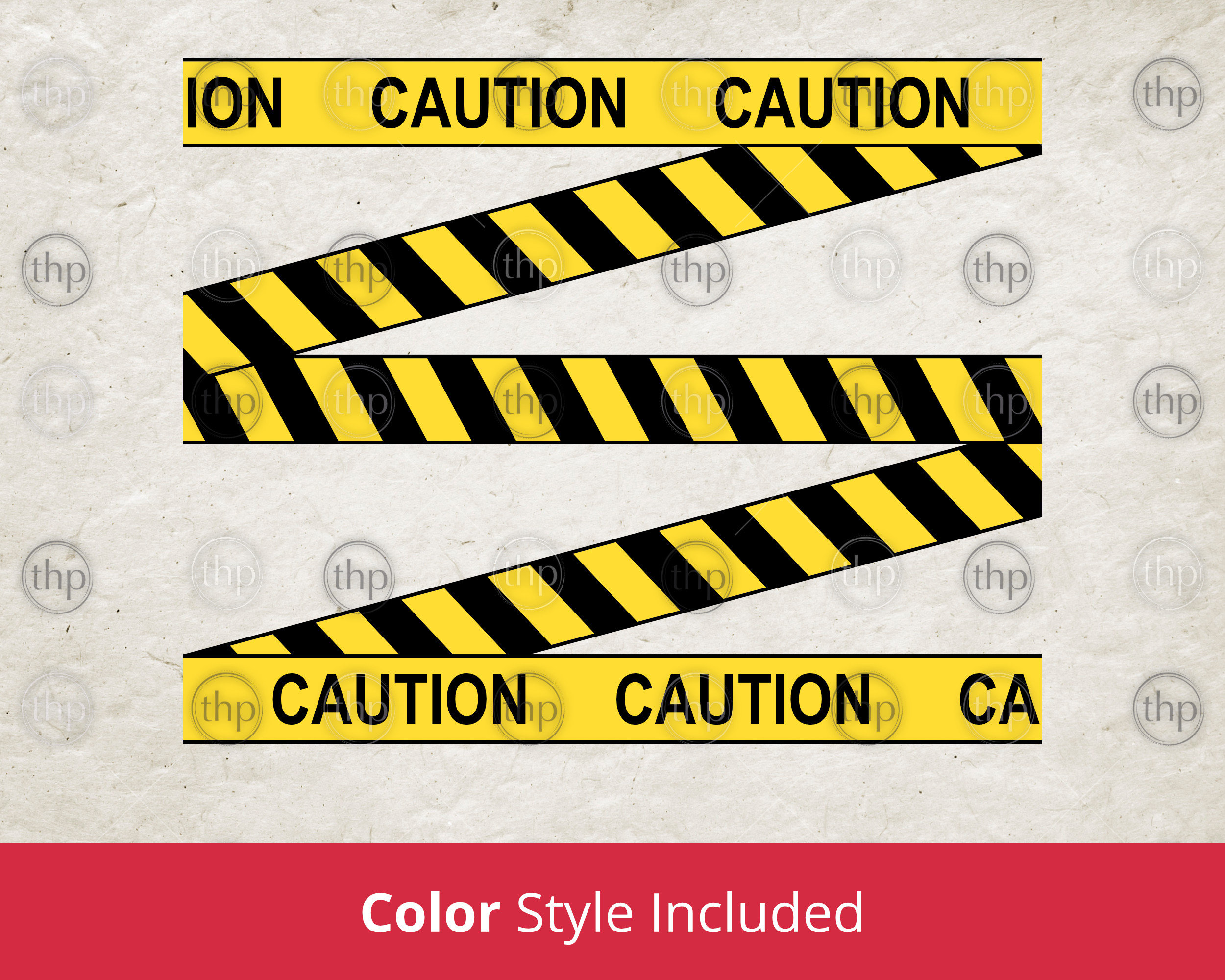 Caution Tape SVG – Yellow & Black Warning Sign Clipart Cut Files EPS ...