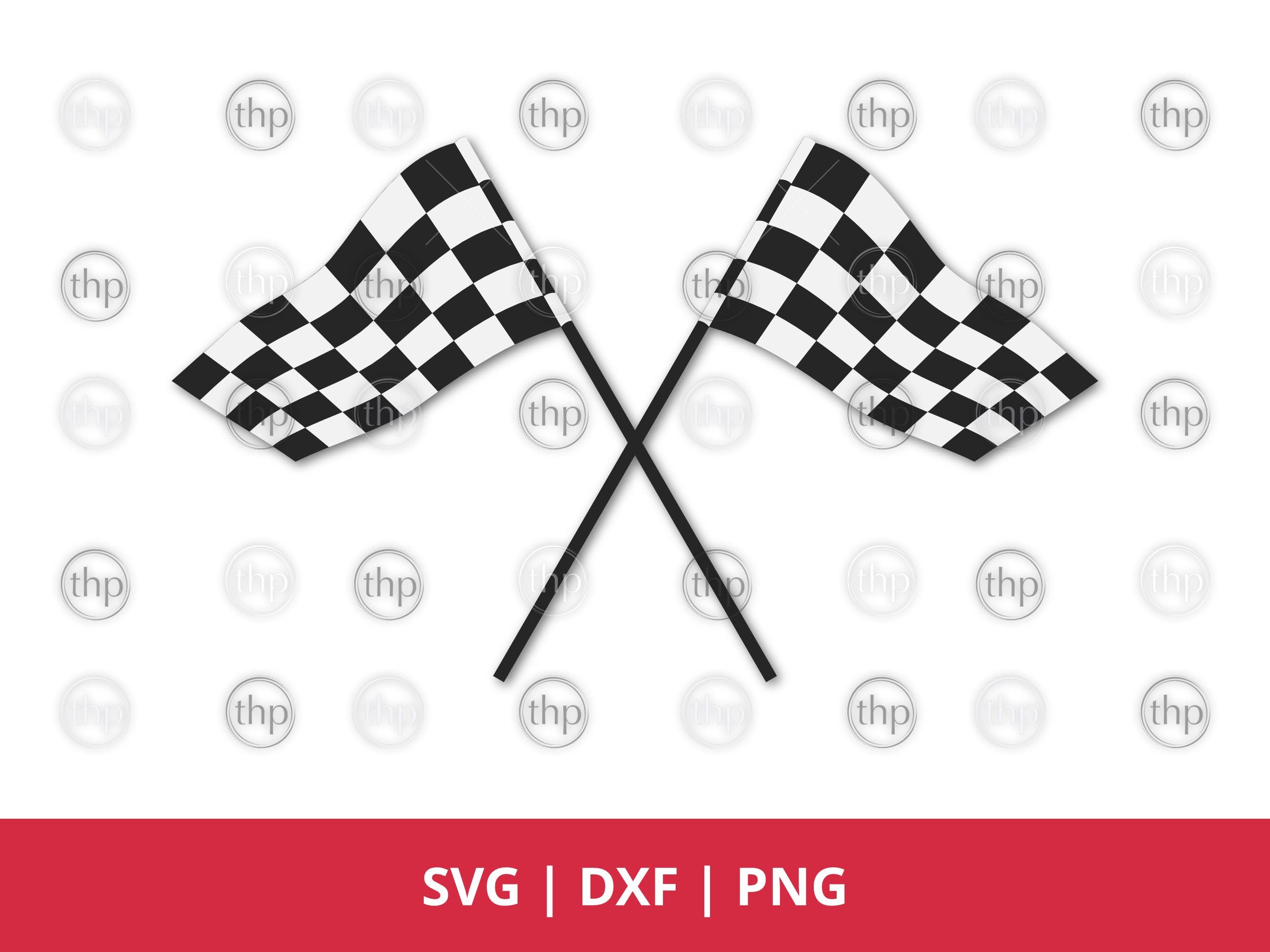 Checkered Racing Flaggen SVG: Motorsport Schnittdateien (Digitaler Download)