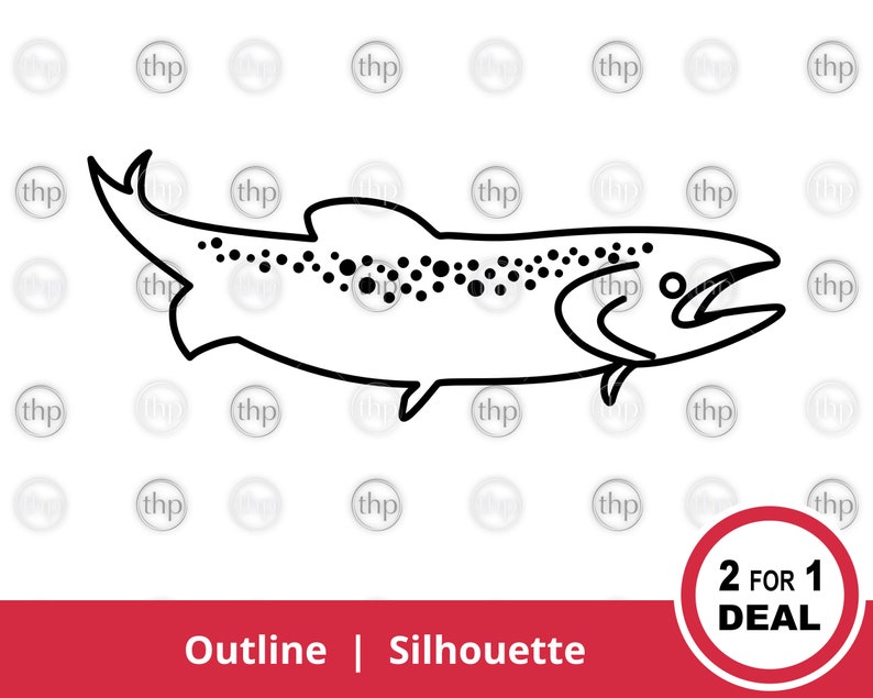 Download Trout Svg Fish Svg Trout Outline Svg Fishing Svg Etsy