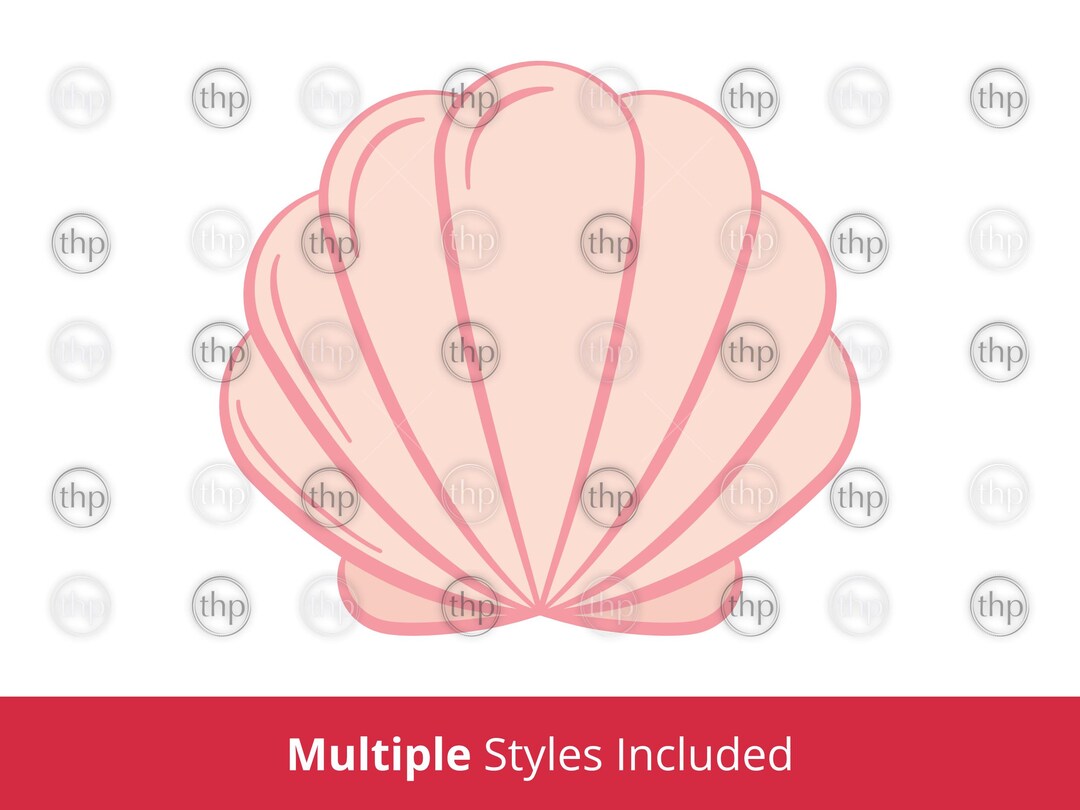 Clam Shell SVG PNG - Mermaid Shell, Sea Shell, Clam Outline, Surf ...