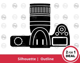 Camera SVG - Dslr Camera Svg, Digital Camera Svg, Camera Outline Svg, Camera Silhouette Svg, Camera Clipart, Camera Cut Files & EPS PNG