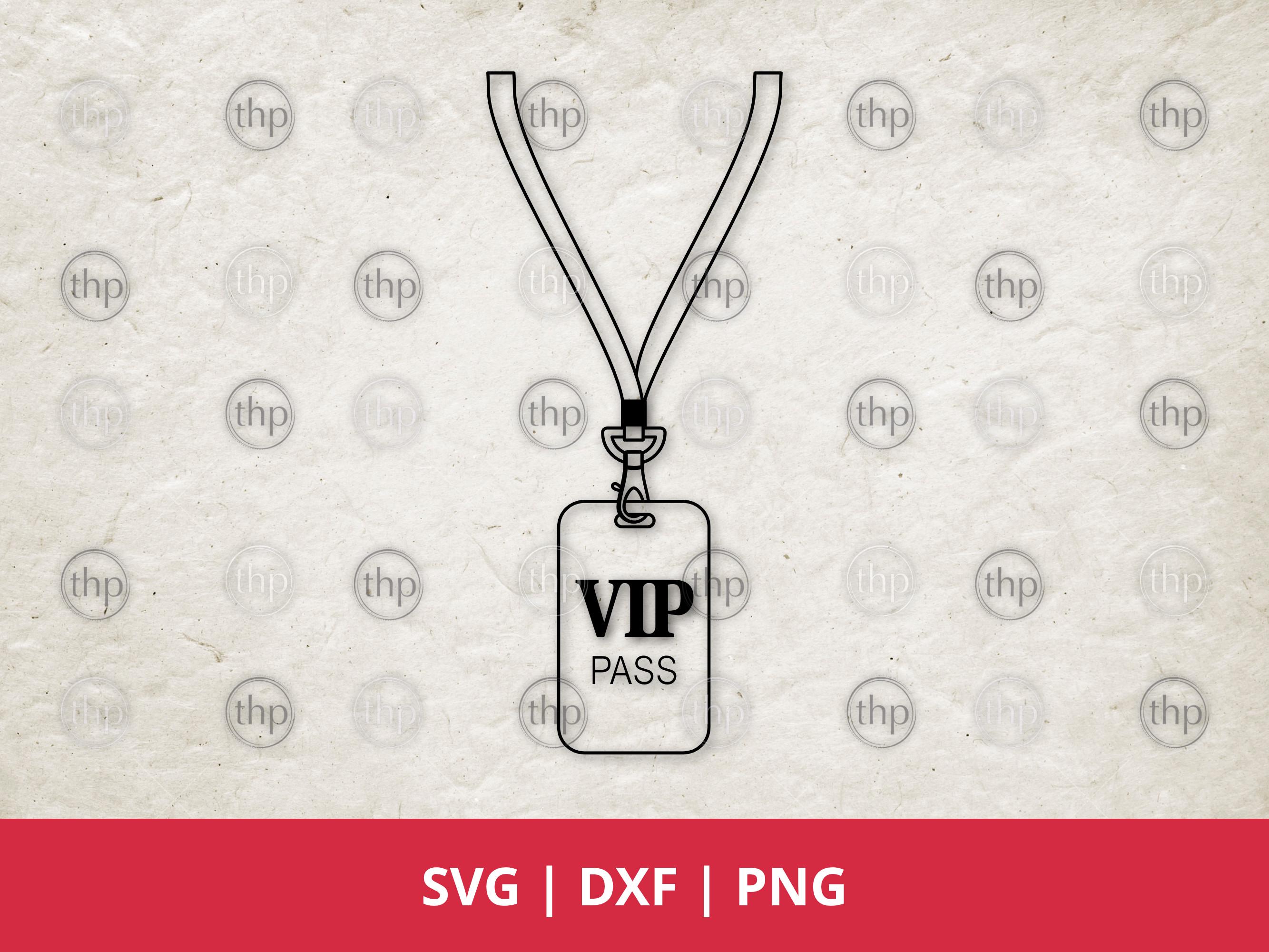 Vip Dxf VIP Lanyard SVG: Blank Lapel Png Hanging on a VIP With Dxf Cut Files ...