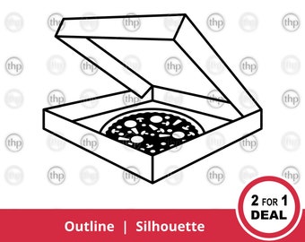 Pizza Box SVG - Pizza Slice Svg, Pizza Silhouette Svg, Pizza Outline Svg, Pizza Clipart Vector, Pizza Delivery Svg, Pizza Cut File & EPS PNG