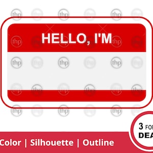 Namensschild SVG - Namenskarte svg, Hallo ich bin svg, Namensschild svg, mein Name ist svg, Konferenz Clipart, Namensschild Vektor, Badge Cut File & EPS PNG