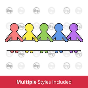School Children Banner SVG: Paper Doll Chain Holding A Banner Together JPG PNG Cut Files (Digital Download)