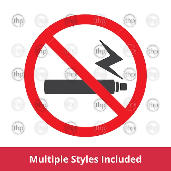 No Vaping Sign SVG EPS PNG - No Smoking E-Cigarette Symbol, Banned, Smoke Free Cut Files