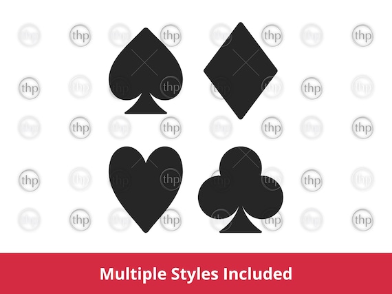トランプのマーク SVG: ハート、ダイヤ、スペード、クラブ カット