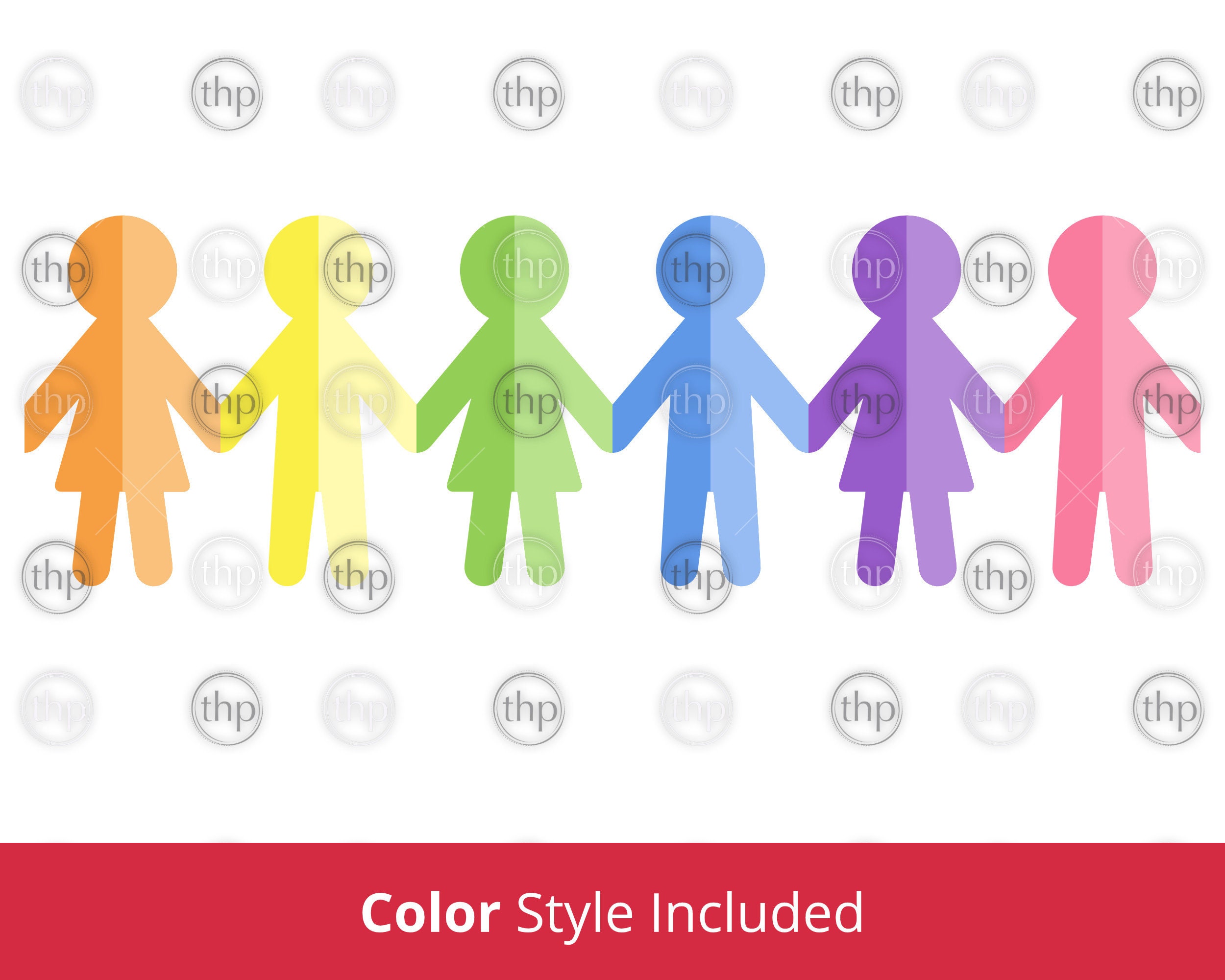 Paper People Chain SVG: Community Doll Chain Clipart EPS PNG (digital  Download) - Etsy, image size:2500x2000