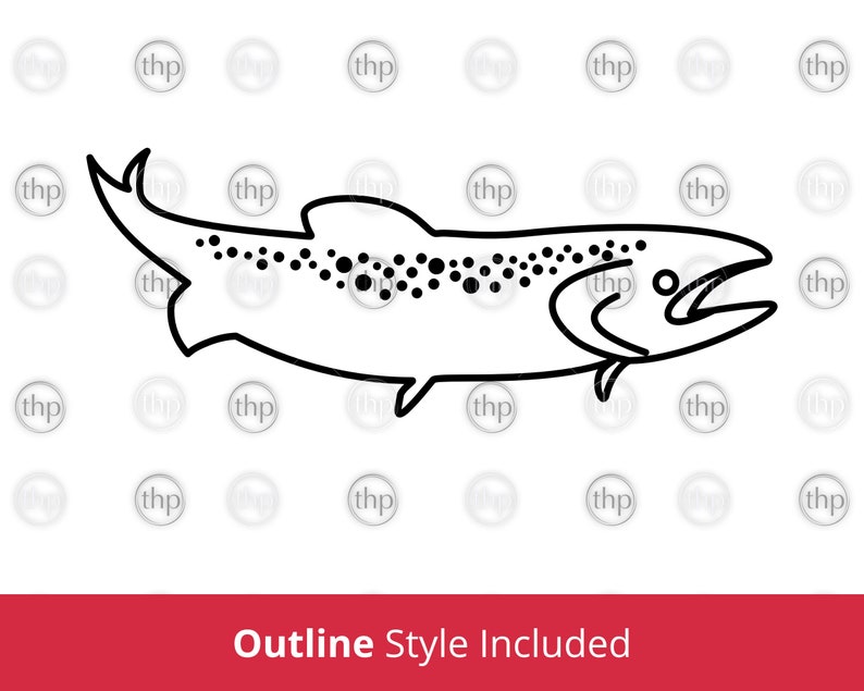 Download Trout Svg Fish Svg Trout Outline Svg Fishing Svg Etsy
