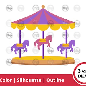 Karussell Vergnügungspark Fahrt SVG JPG PNG, Karussell, Pferde, Jahrmarkt, Pony, Zirkus, Anziehungskraft, Rummelplatz Clipart, Karussell Cut Files