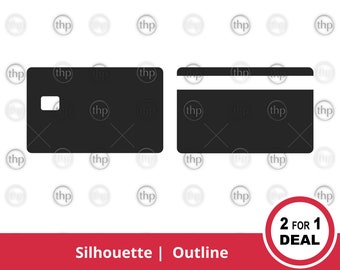 Credit Card Template SVG PNG PDF - Blank Front, Back, Personalized, Skin, Debit, Money, Spending, Credit Card Clipart, Credit Card Cut Files