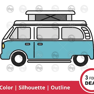Camper SVG - Campervan Svg, Camper Van Svg, Travel Svg, Road Trip Svg, Camping Svg, Vacation Svg, Van Life Svg, Camper Cut Files & EPS PNG