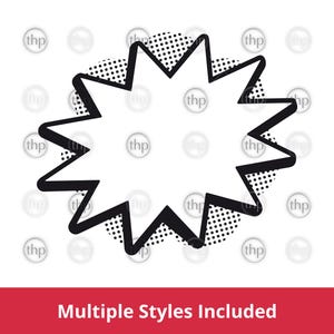 Blank Comic Style Star SVG PNG DXF - Cartoon Explosion, Speech Bubble, Superhero, Pop Art, Callout, Comic Star Cut Files