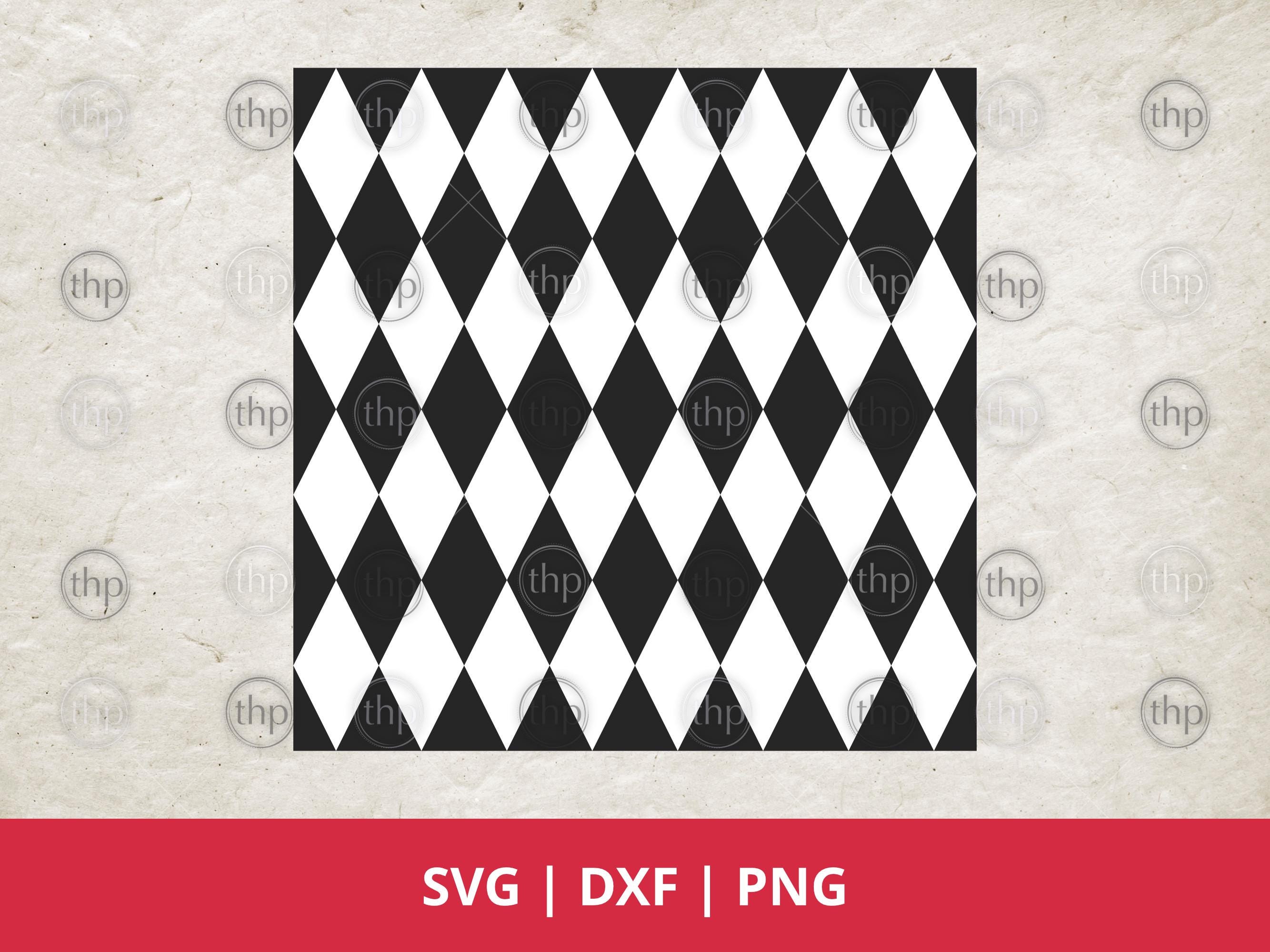 Argyle Diamond Pattern SVG: Black & White Checkered Background PNG DXF ...