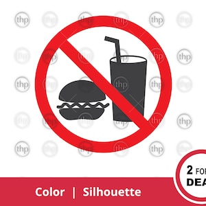 No Food or Drink SVG - No Food Sign Svg, No Drinks Sign Svg, No Food Clipart, No Beverages Vector, No Food or Drink Cut Files & EPS PNG
