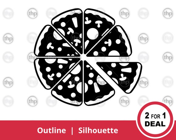 Pizza Toppings Clipart Black And White