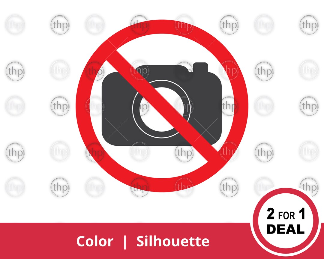 No Camera Sticker No Cameras SVG - No Photos Svg, No Photography Svg, No Filming Sign Svg ...