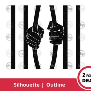 Prison Bars SVG EPS PNG - Jail Bars, Pause, Lock Up, Freiheit, Verbogen, Haft, Flucht, Fäuste, Kriminalität, Jail Break Clipart, Jail Bars Cut Files