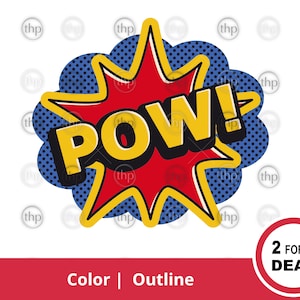 Pow SVG - Comic Book Svg, Superhero Svg, Super Hero Svg, Pop Art Svg, Comics Svg, Comic Sounds Svg, Speech Bubble Svg, Pow Cut Files EPS PNG