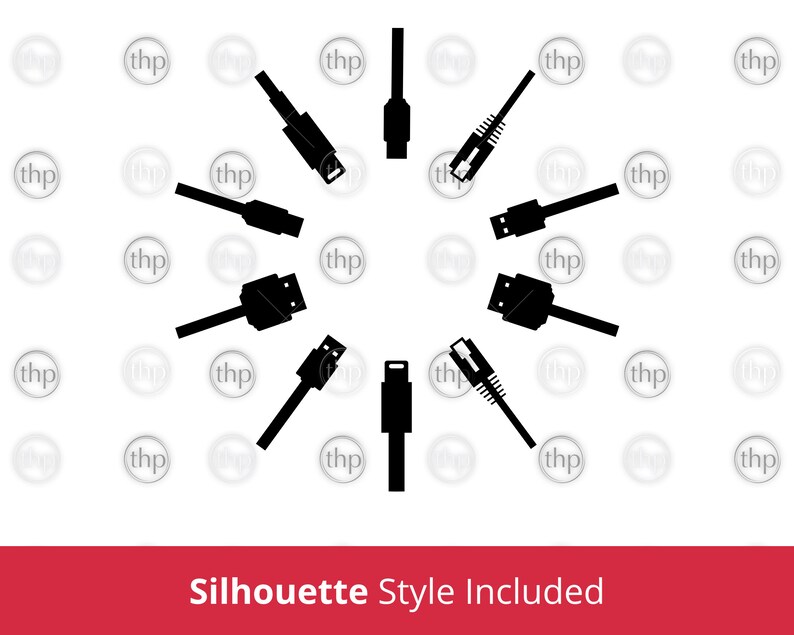 Computer Cables SVG - Electronics Svg, Technology Svg, Usb Svg, Hdmi ...