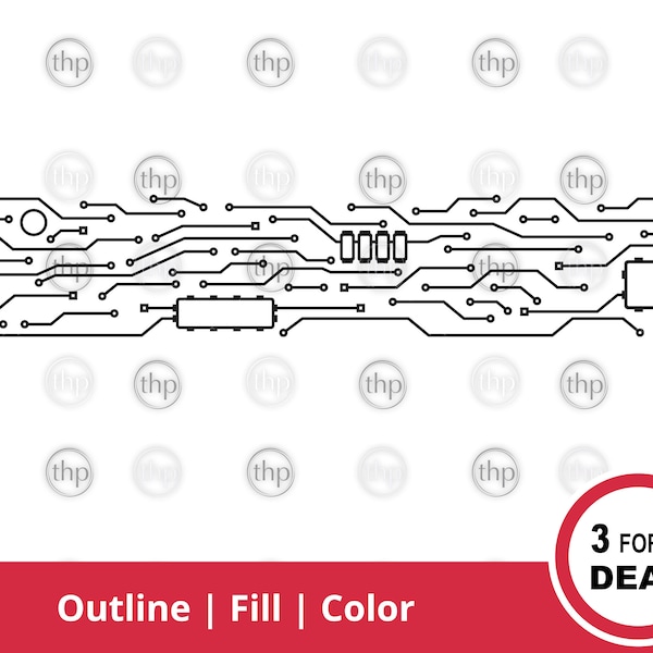 Technology Banner SVG EPS PNG - Circuit Board, Computer Chip, Digital, Hardware, Processor, Science, Motherboard Clipart, Computer Cut Files