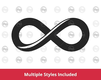 Infinity Symbol SVG Bundle: Purple, Gold, Outline, Black Fill Cut Files DXF PNG (Digital Download)