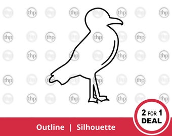 Seagull SVG - Bird Svg, Seagull Clipart, Beach Svg, Sea Svg, Seaside Svg, Seagull Outline Svg, Seagull Vector, Seagull Cut Files & EPS PNG