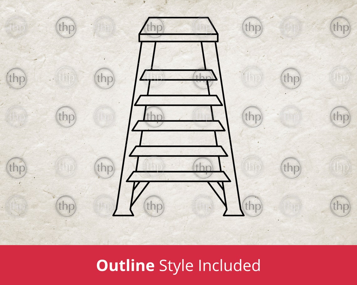 Ladder Svg File Ladder SVG - Step Ladder Svg, Tradesman Svg, Construction Svg, Ladder ...