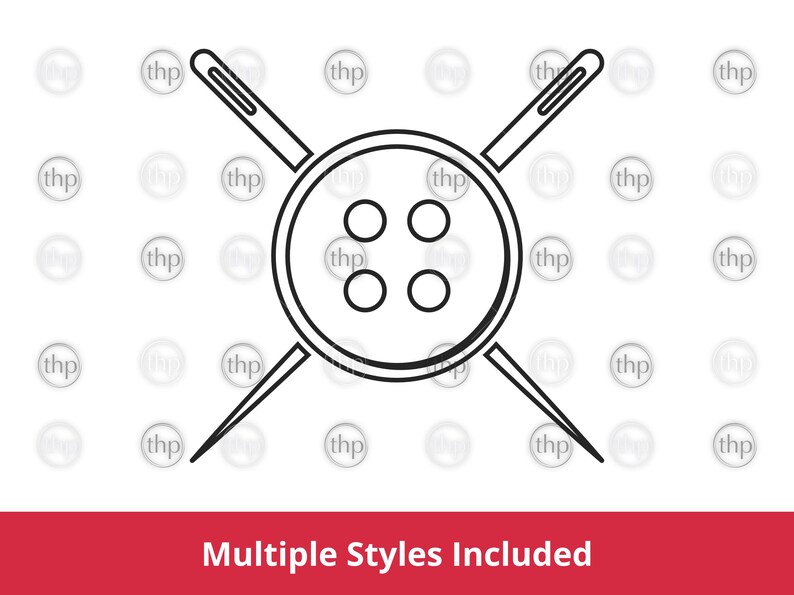 Sewing Needles & Button SVG PNG DXF: Tailor Embroidery Cut Files ...