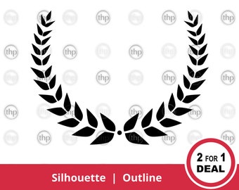 Wreath SVG - Laurel Wreath Svg, Award Svg, Floral Wreath Svg, Wreath Clipart, Leaf Wreath Vector, Laurel Wreath Cut Files & EPS PNG