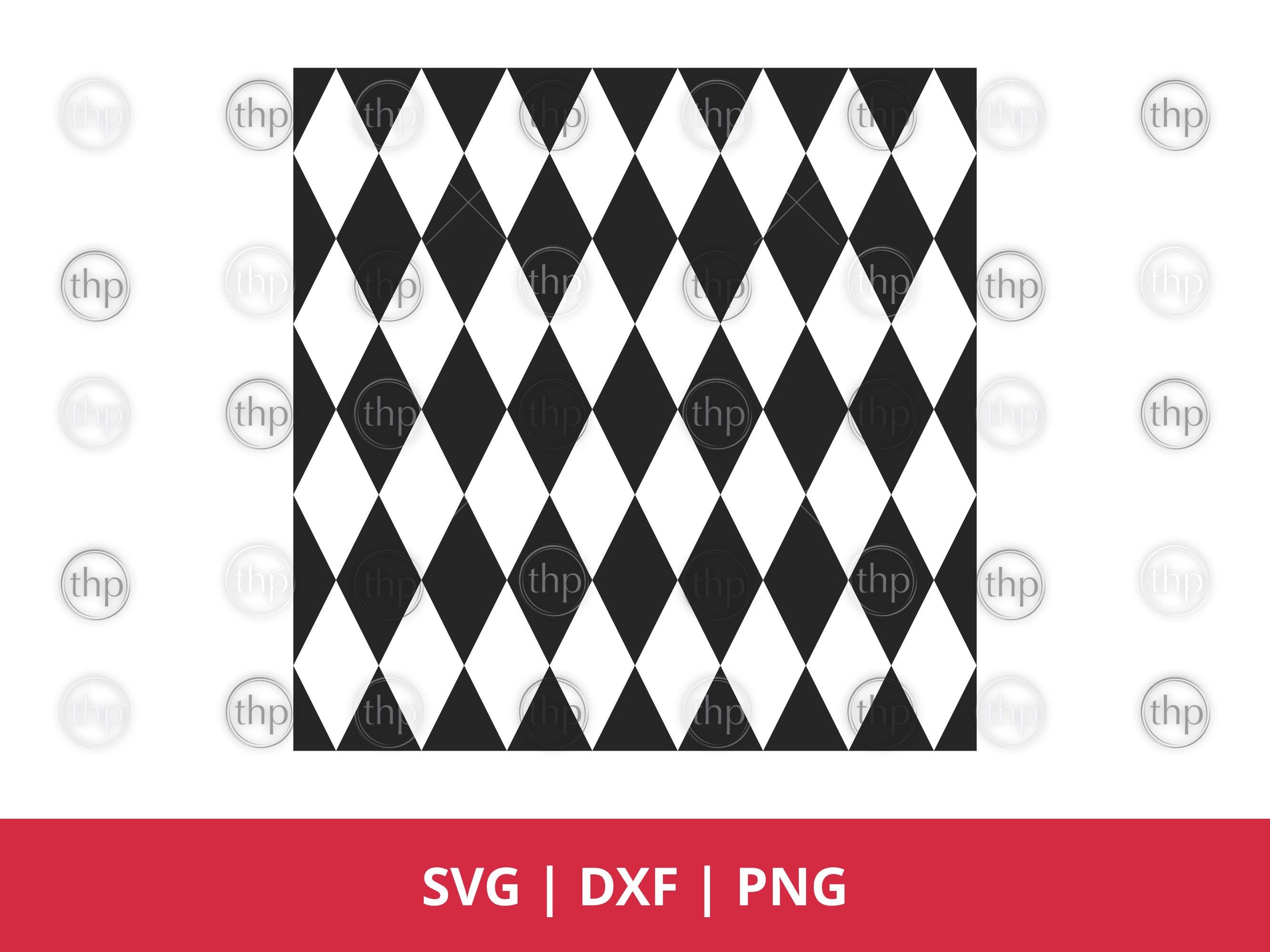 Argyle Diamond Pattern SVG: Black & White Checkered Background PNG DXF ...