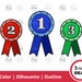 Prize Ribbons SVG: First, Second, Third Place Rosettes Cut Files EPS ...