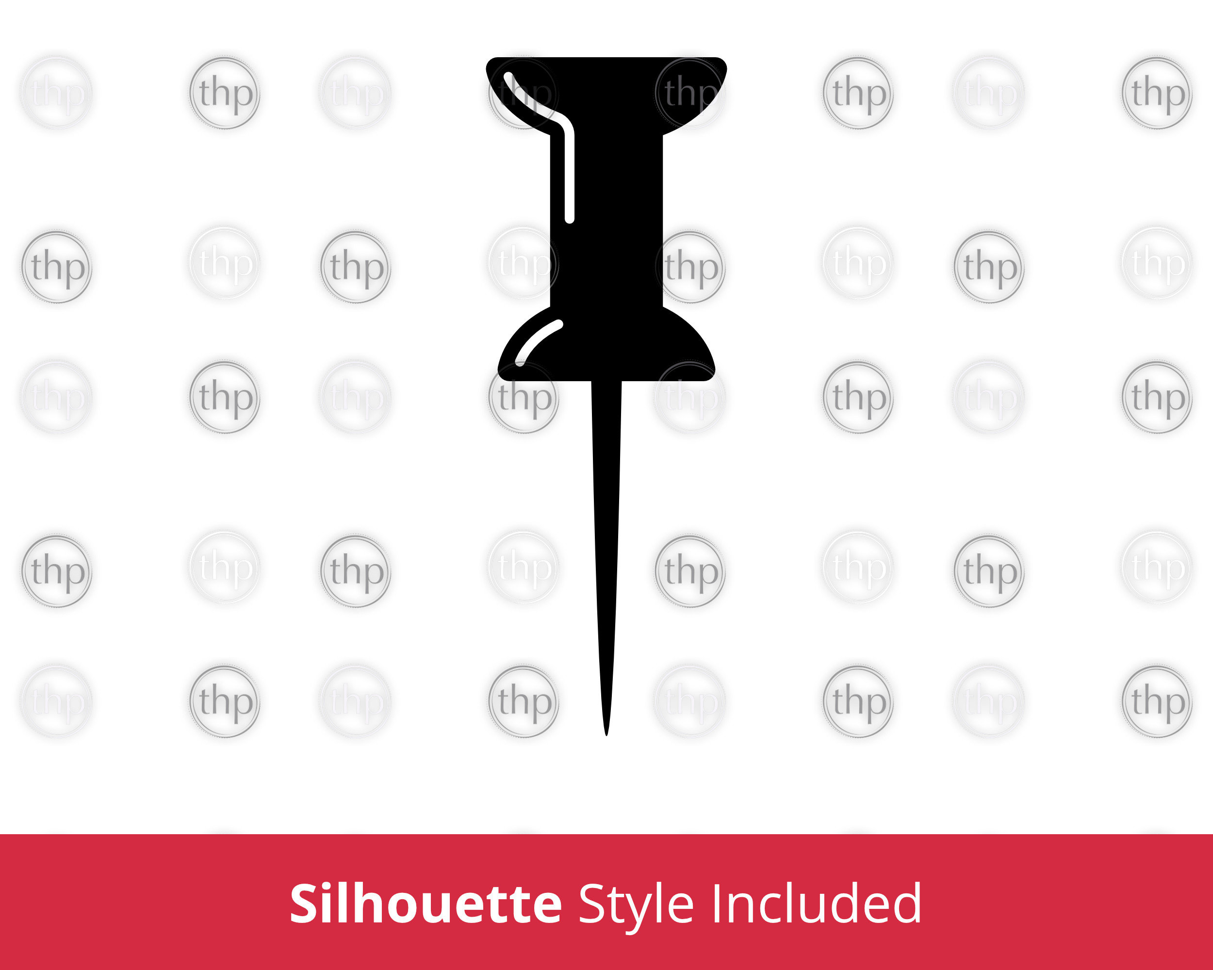 Push Pin SVG Thumb Tack Svg Pin Outline Svg Office Etsy