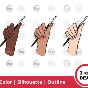 Nail Tech SVG PNG JPG - Nail Polish, Artist, Acrylic Nail Brush, Manicure, Salon, Paint Brush, Beautician, Nails Clipart, Nail Tech Cut File
