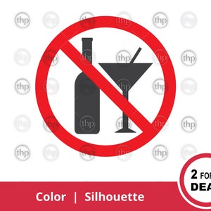 No Alcohol Symbol SVG Cut Files: Banned Drinks Vector Clipart EPS PNG (Digital Download)