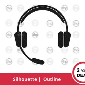 Headset With Microphone SVG PNG EPS - Headset With Mic, Video Call, Dispatcher Headset, Gamer Headset, Headset Clipart, Headphones Cut Files