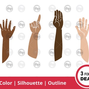 Raised Hands SVG - Teamwork Svg, Hands Outline Svg, Volunteers Svg, Volunteering Svg, Hands Up Svg, Hands Clipart, Hands Cut File & EPS PNG