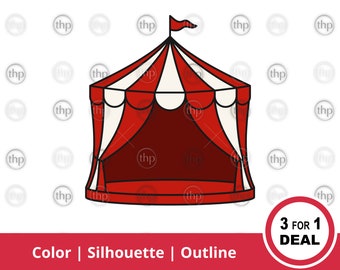 Circus Tent SVG - Carnival Tent Svg, Circus Svg, Carnival Svg, Big Top Svg, Ringmaster Svg, Circus Tent Clipart, Circus Cut Files & EPS PNG