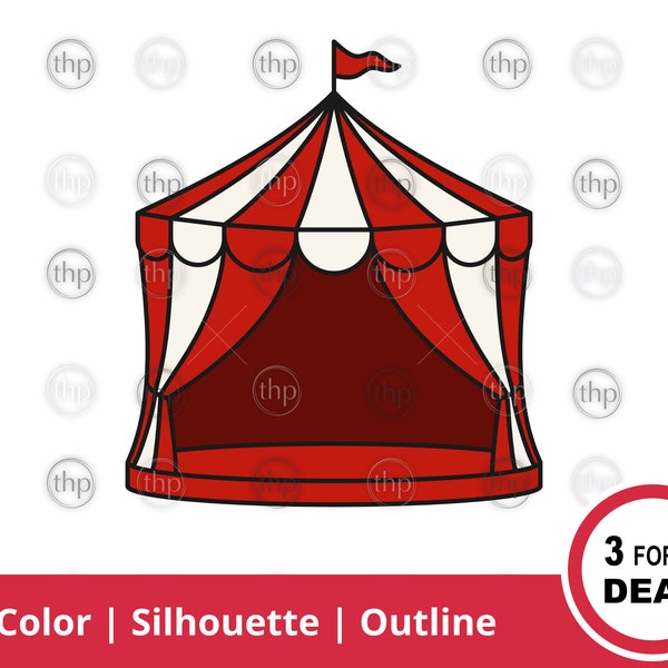 Circus Tent SVG - Carnival Tent Svg, Circus Svg, Carnival Svg, Big Top Svg, Ringmaster Svg, Circus Tent Clipart, Circus Cut Files & EPS PNG