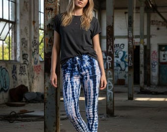 Vintage GUESS Y2K Blue Pink Tie Dye Skinny Jeans